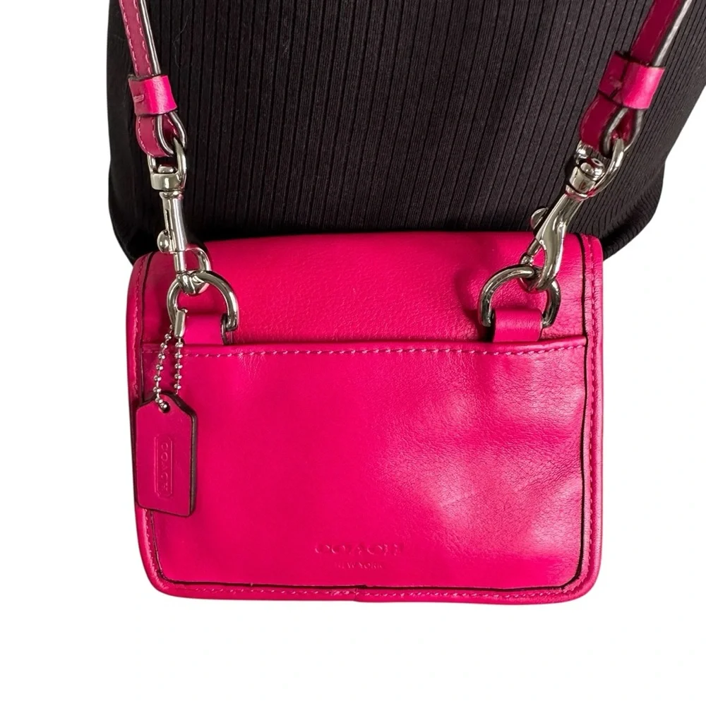 Coach Crossbody 48005 Legacy Mini Crossbody Fuchsia Pink Leather